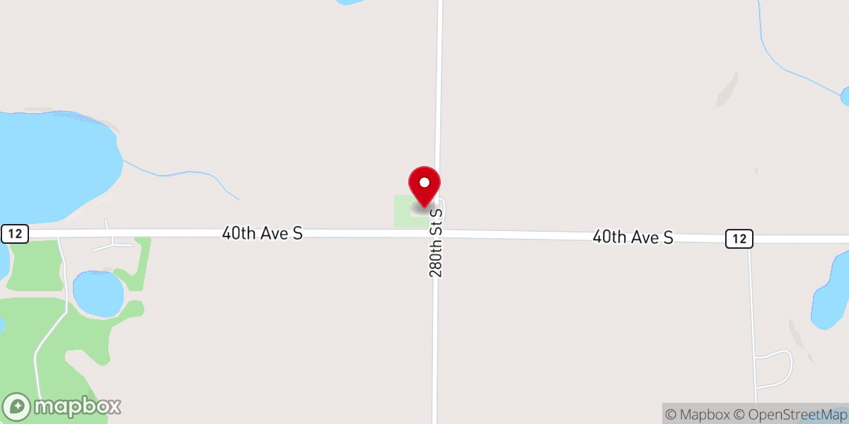 Map showing location of Solem Lutheran Church
