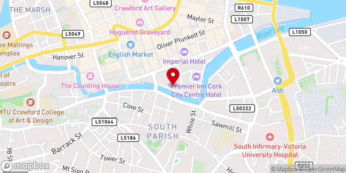Map showing location of Holy Trinity Friary