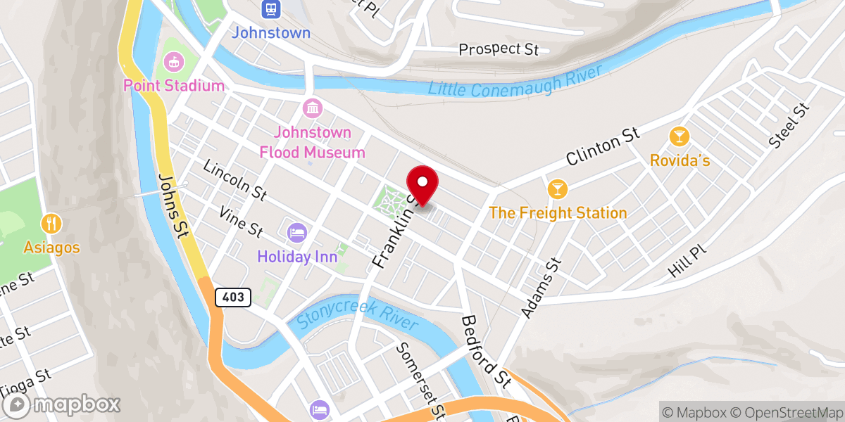 Map showing location of Franklin Street Church