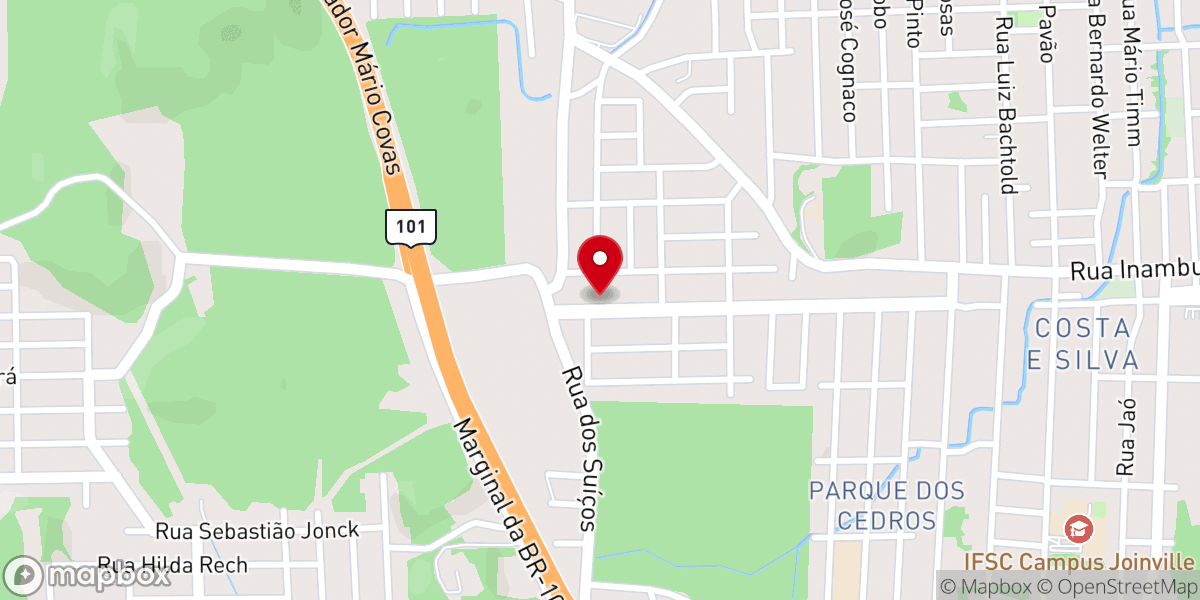 Map showing location of Igreja Assembleia de Deus do Parque dos Cedros