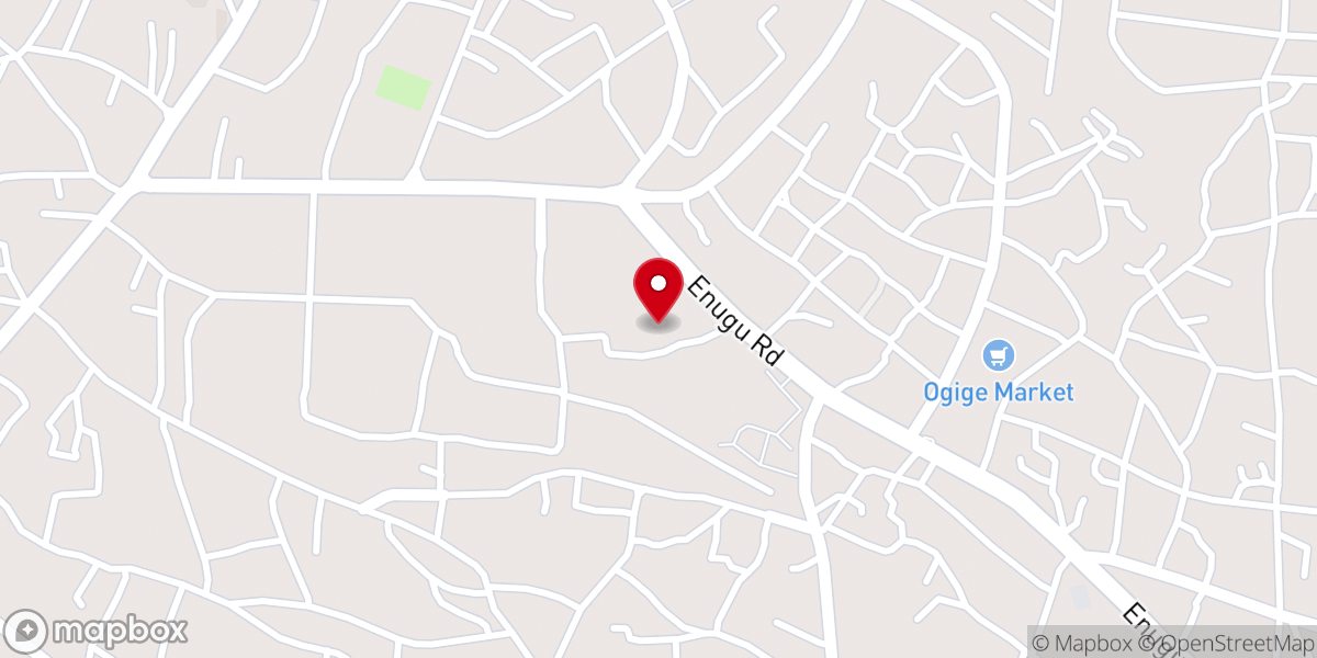 Map showing location of St Theresa's Cathedral, Nsukka