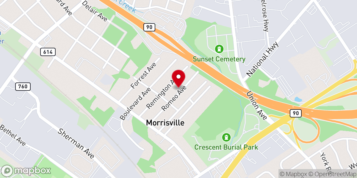 Map showing location of First Baptist Church of Delair