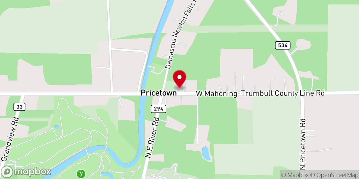 Map showing location of Pricetown Methodist Church