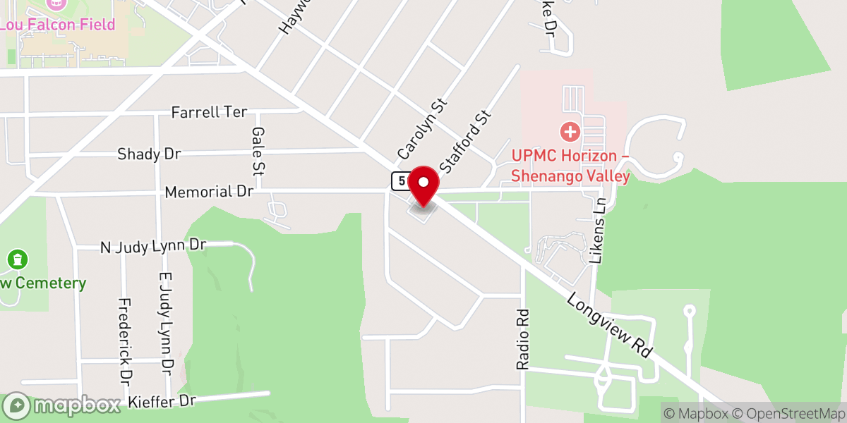 Map showing location of Valley Baptist Church