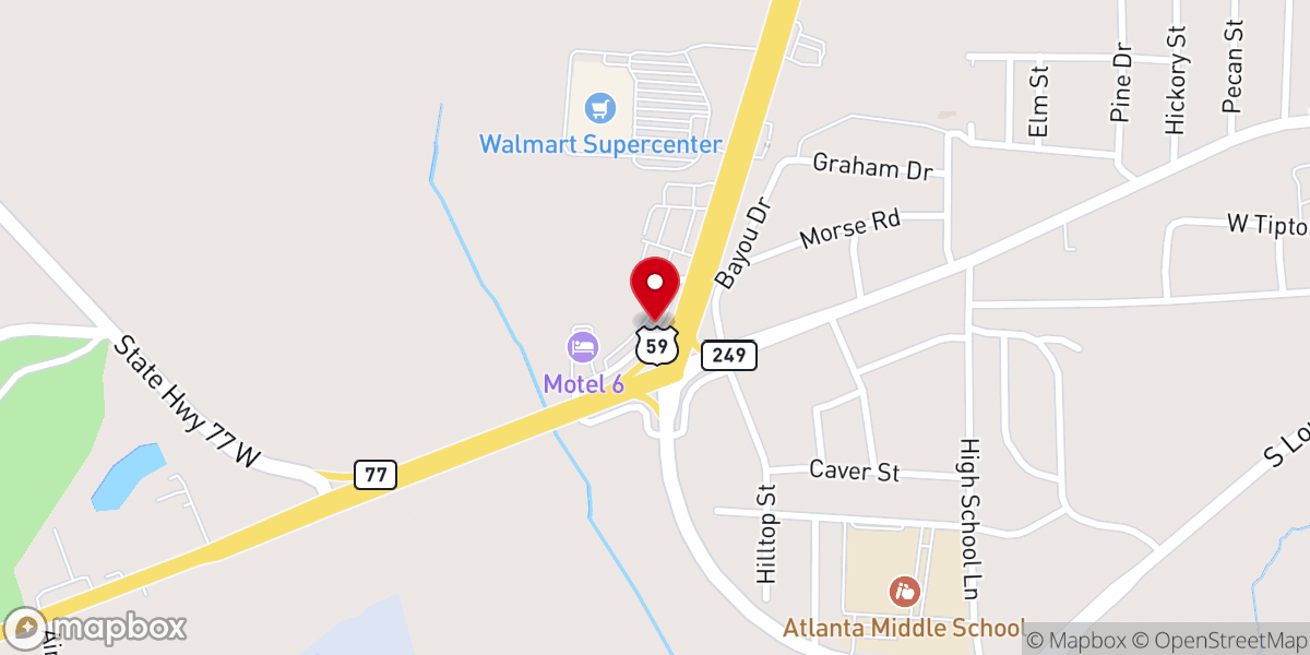 Map showing location of Trinity Church Atlanta, Tx