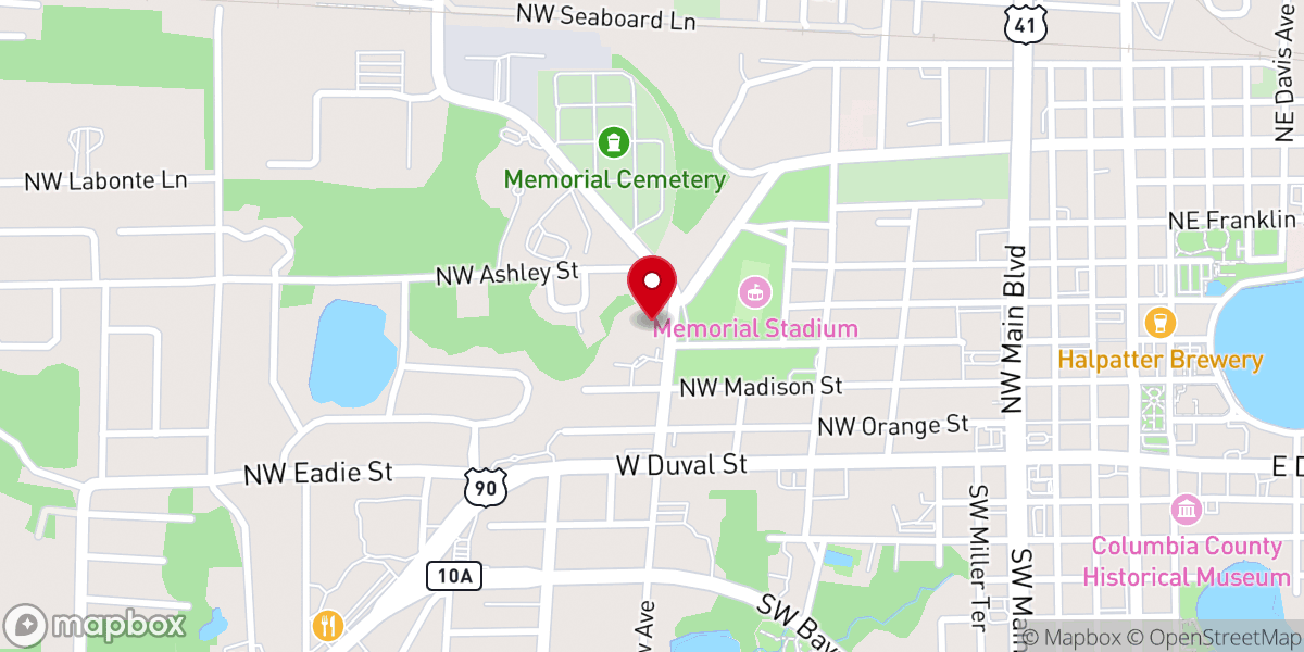 Map showing location of Parkview Baptist Church