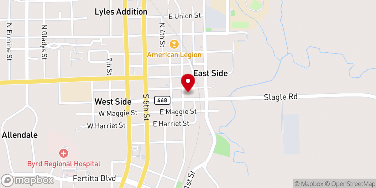 Map showing location of Vernon Parish Tourism Commission