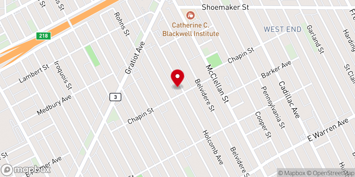 Map showing location of Bethel Baptist Church East