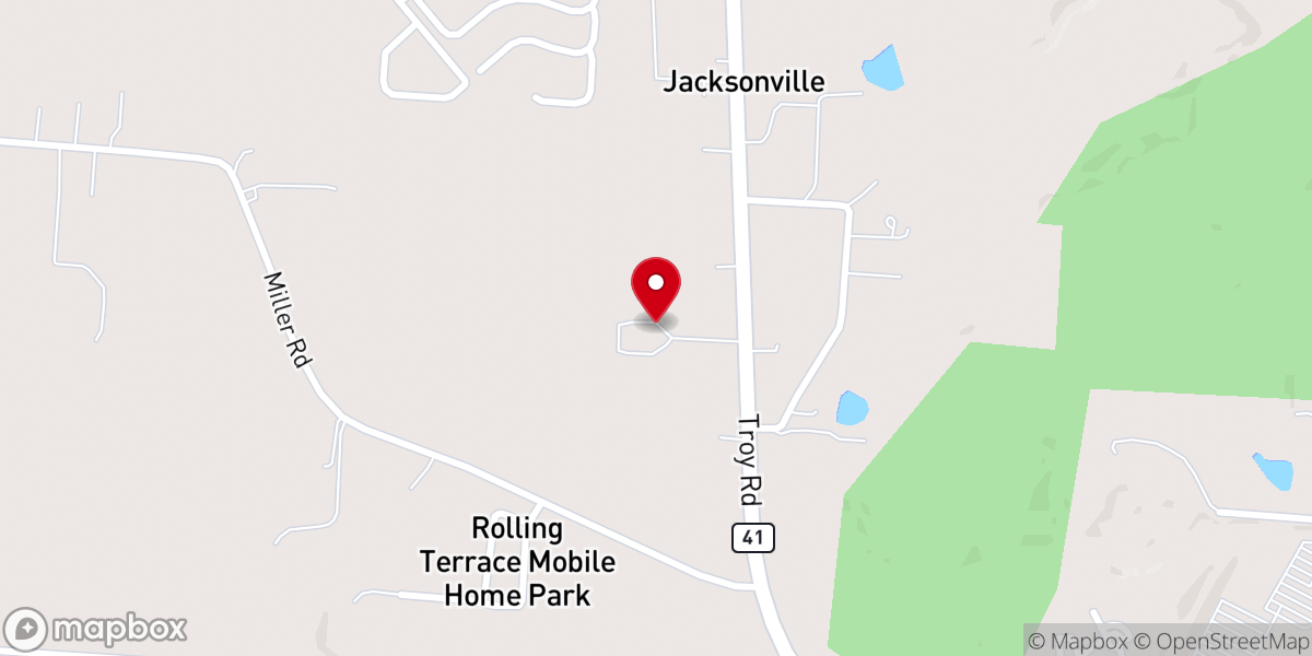 Map showing location of Forest Valley Free Will Church