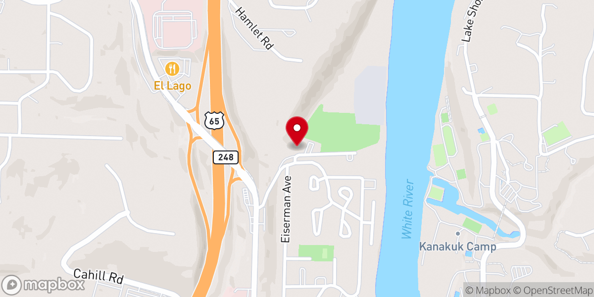 Map showing location of Branson Word Church