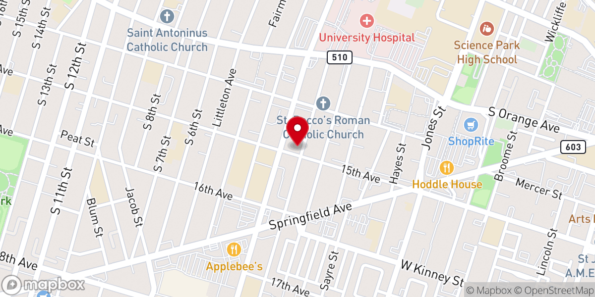 Map showing location of Paradise Baptist Church