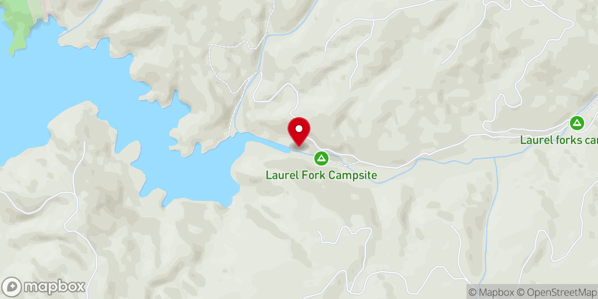 Map showing location of Laurel Falls
