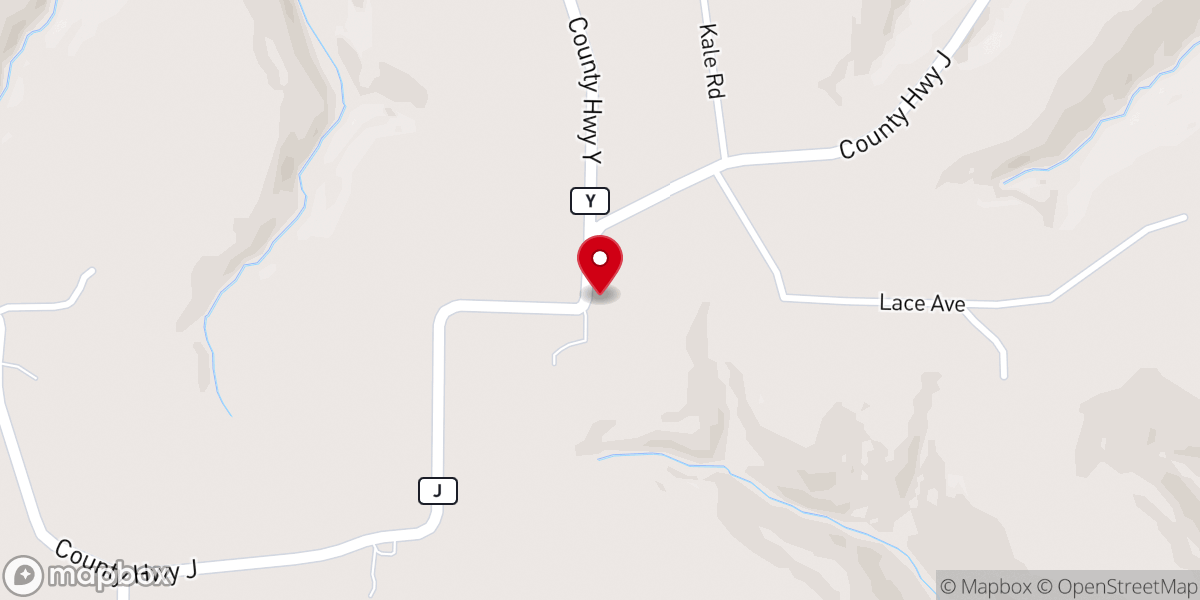 Map showing location of Fish Creek Ridge Lutheran Church
