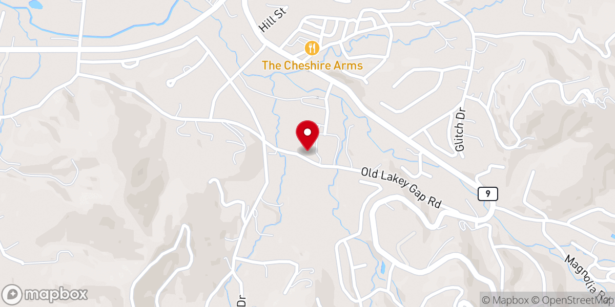 Map showing location of Lakey Gap Chapel