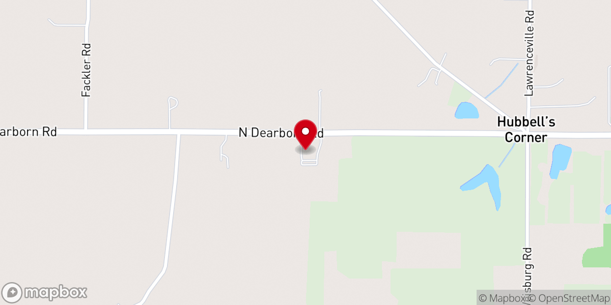 Map showing location of St. John Lutheran Hubbells