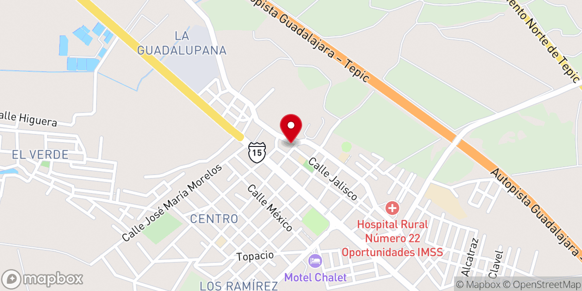 Map showing location of Parroquia de San Cayetano