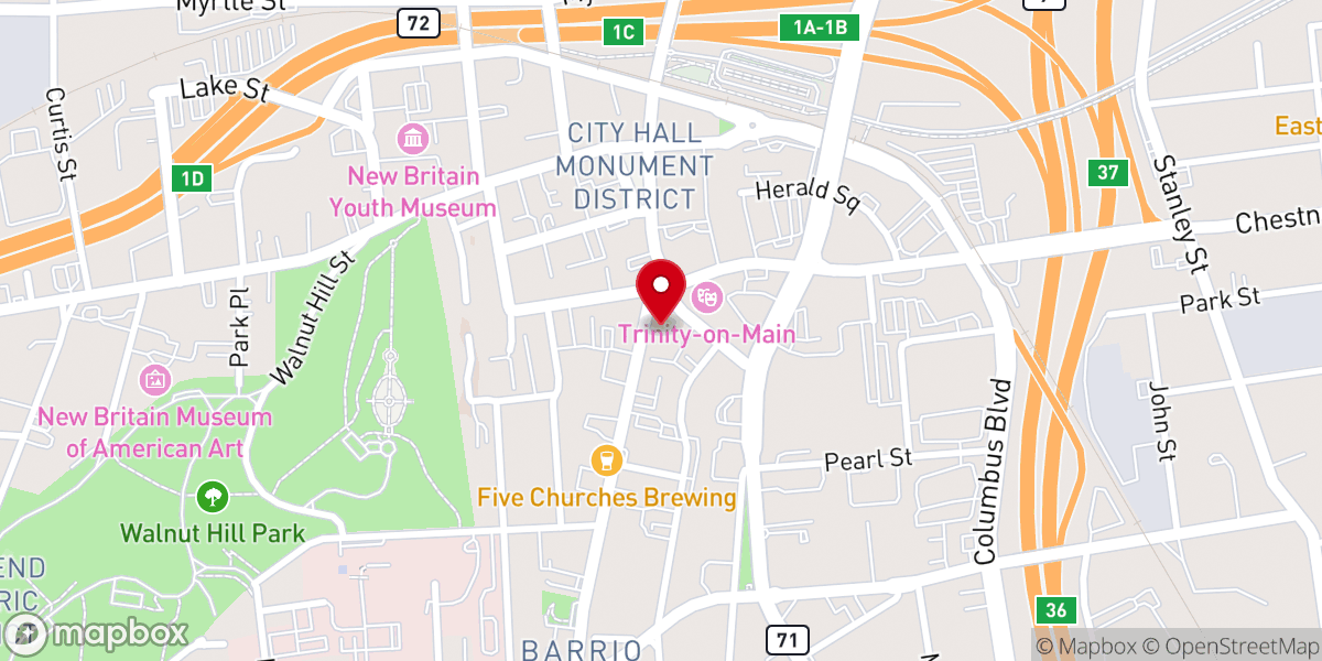 Map showing location of St Mark's Episcopal Church