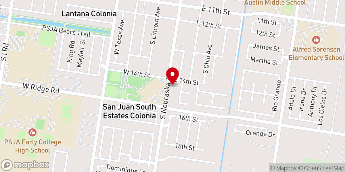 Map showing location of Unitarian Universalist Fellowship of Hidalgo County