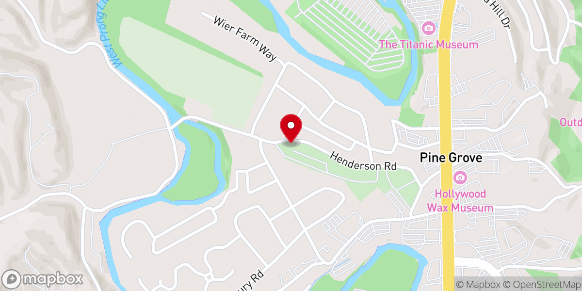Map showing location of Henderson Chapel Baptist Church