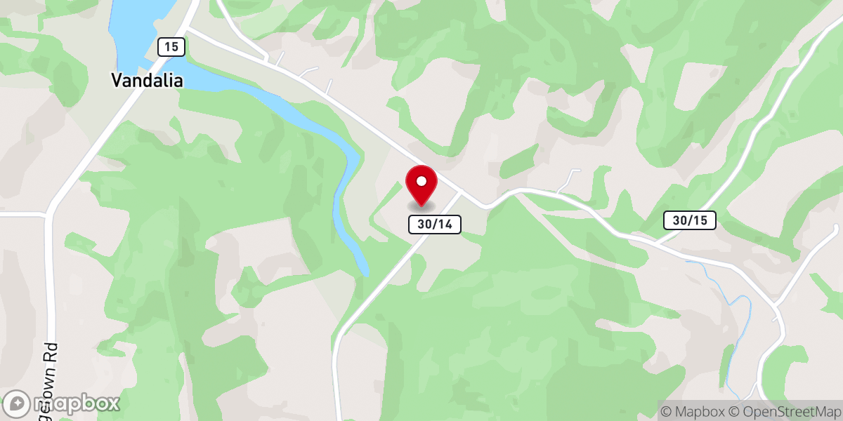 Map showing location of Vandalia United Methodist Church