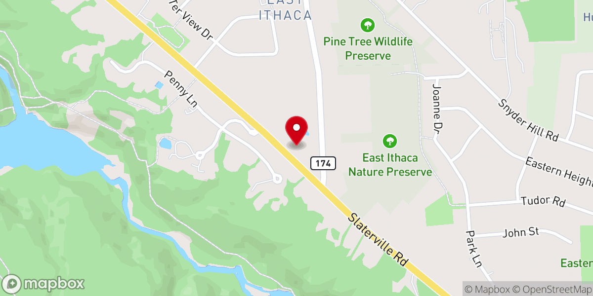 Map showing location of Calvary Chapel Ithaca