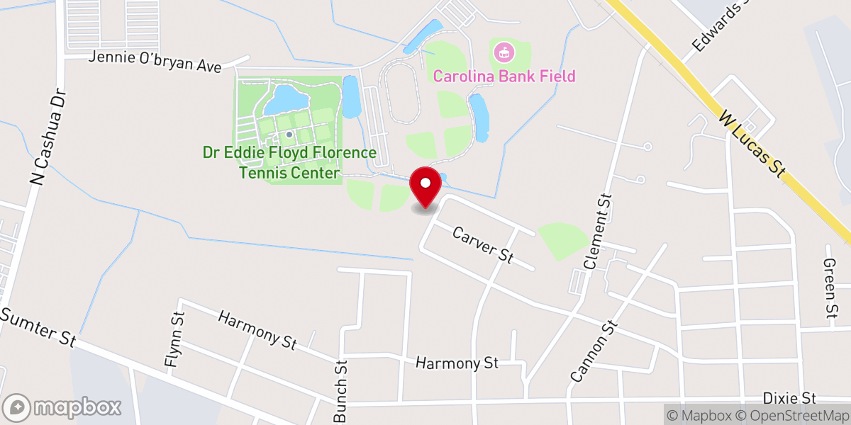 Map showing location of Carver Baptist Church