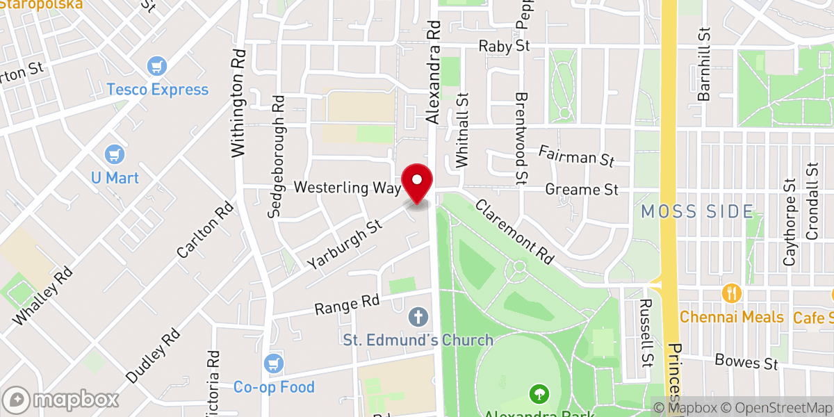 Map showing location of Manchester Chinese Christian Church
