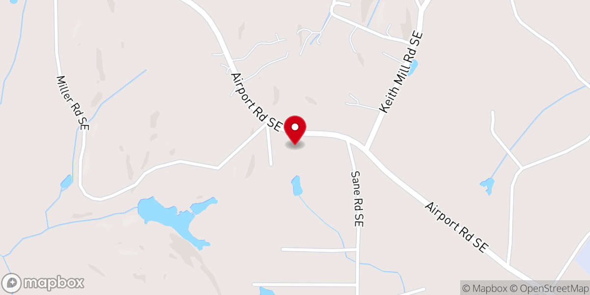 Map showing location of Pine Grove Baptist Church