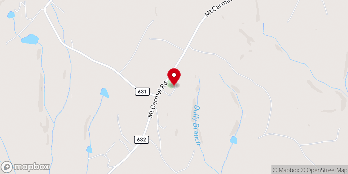 Map showing location of Mt Carmel Baptist Church