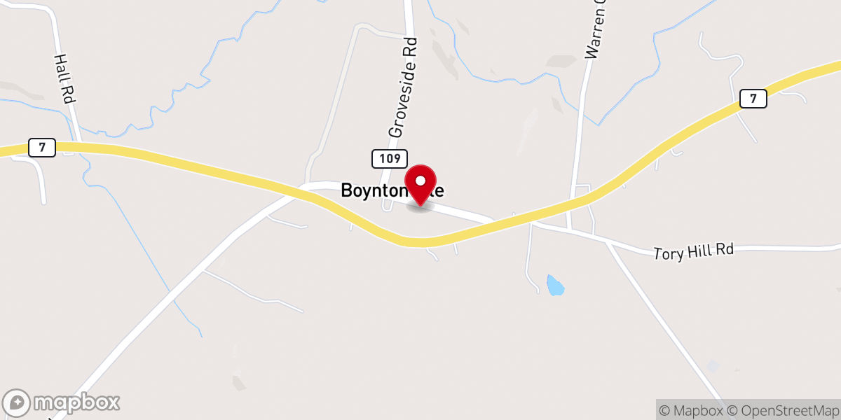 Map showing location of Boyntonville United Methodist Church