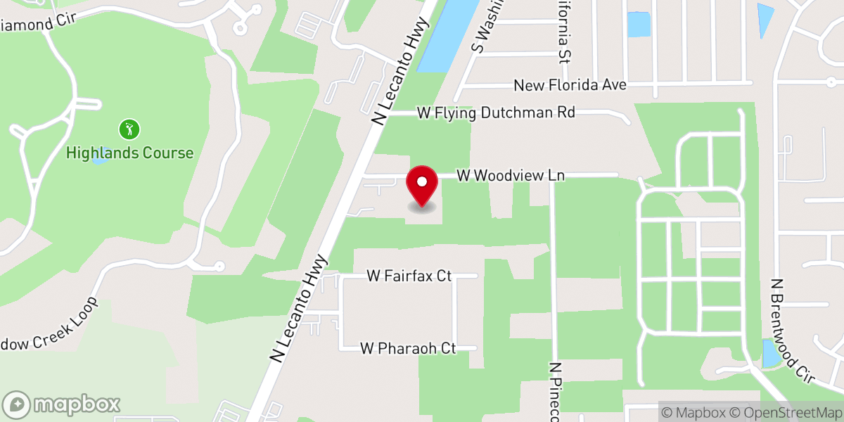 Map showing location of Unity Church of Citrus County