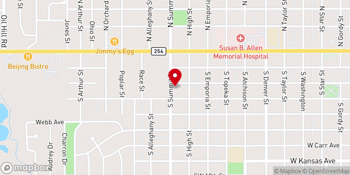 Map showing location of Living Water Chapel