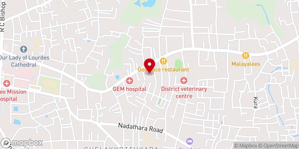 Map showing location of Vimalanatha Syro-Malabar Catholic Church, Paravattani