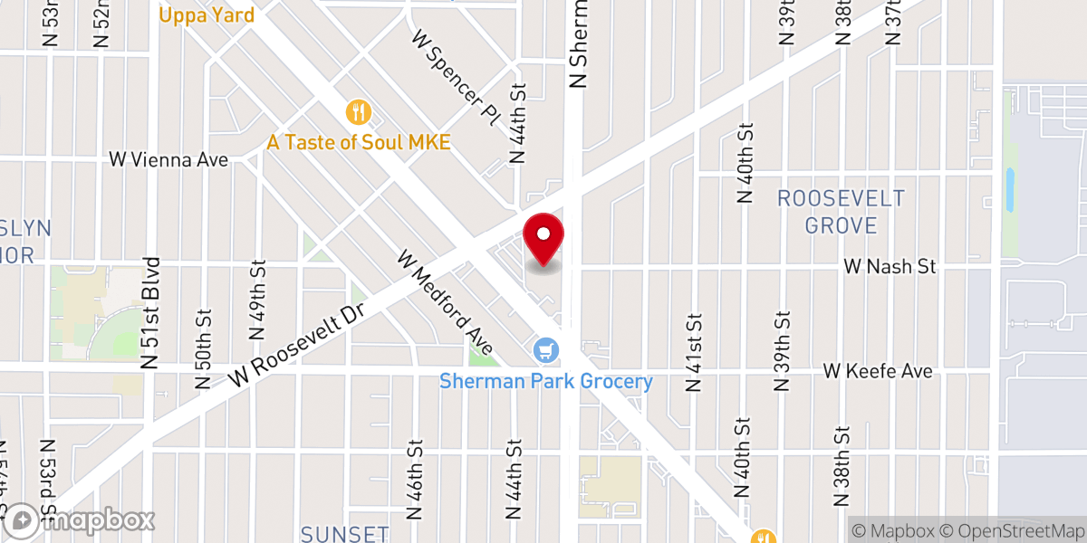 Map showing location of The Embassy Center MKE