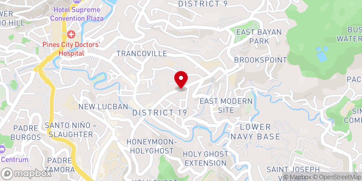 Map showing location of Crossroads Baptist Church