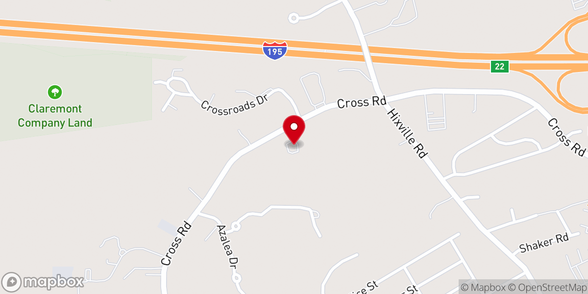 Map showing location of Crossroads Bible Chapel