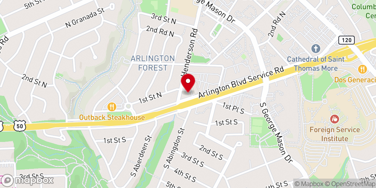 Map showing location of Arlington Forest United Methodist Church