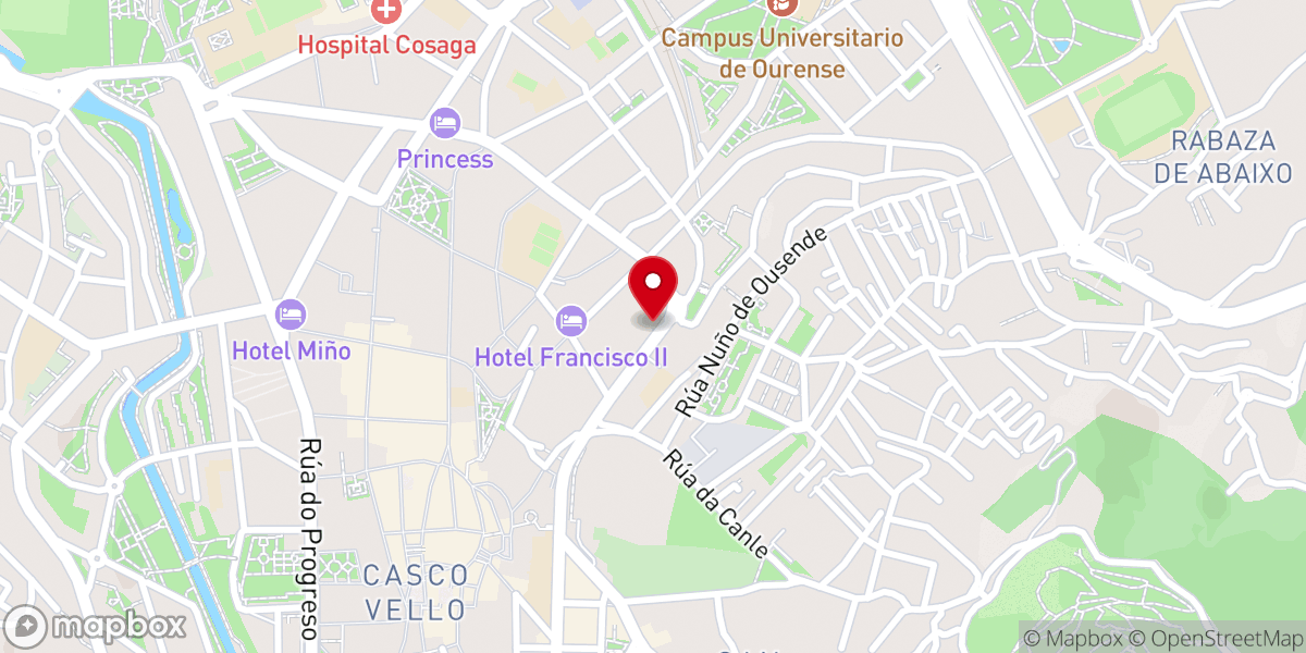 Map showing location of Iglesia Evangélica Cristo La Respuesta Ourense