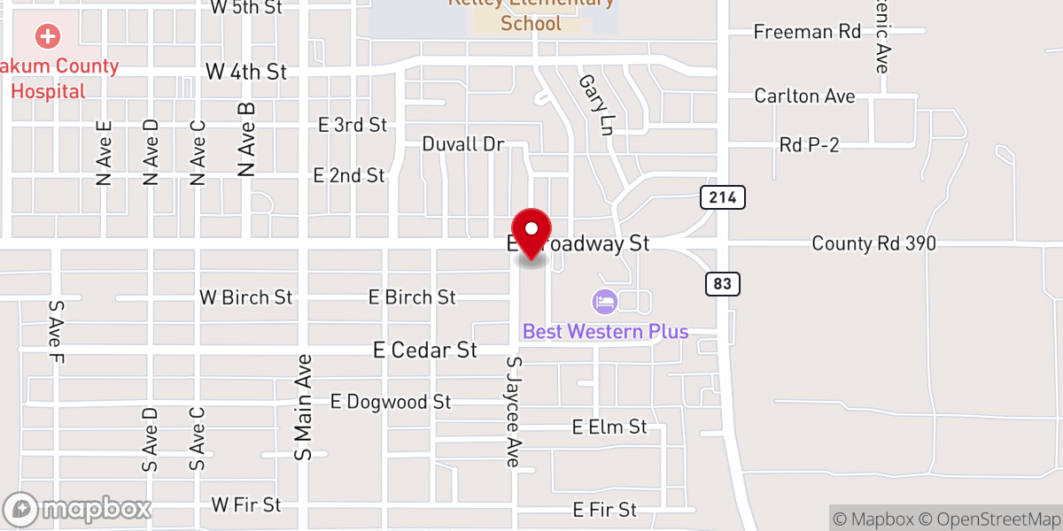 Map showing location of First Assembly of God Church