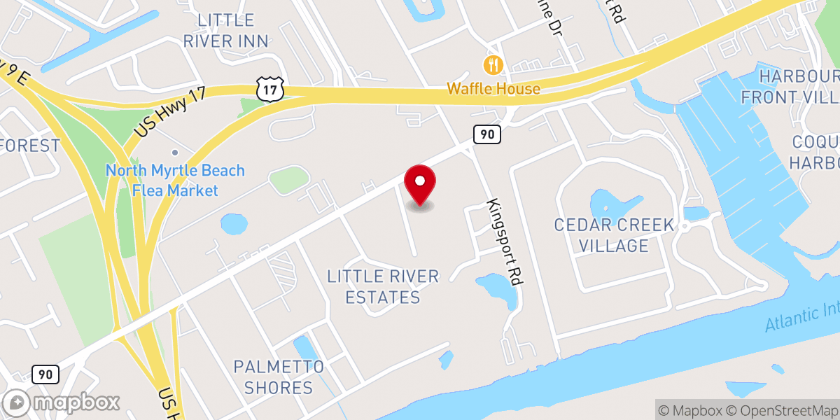 Map showing location of Enchanted Beach Wedding
