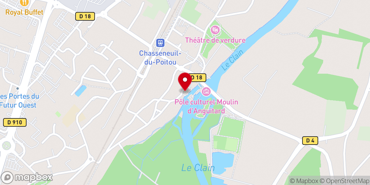 Map showing location of Eglise de Chasseneuil-du-Poitou - Paroisse Saint-Jean-XXIII