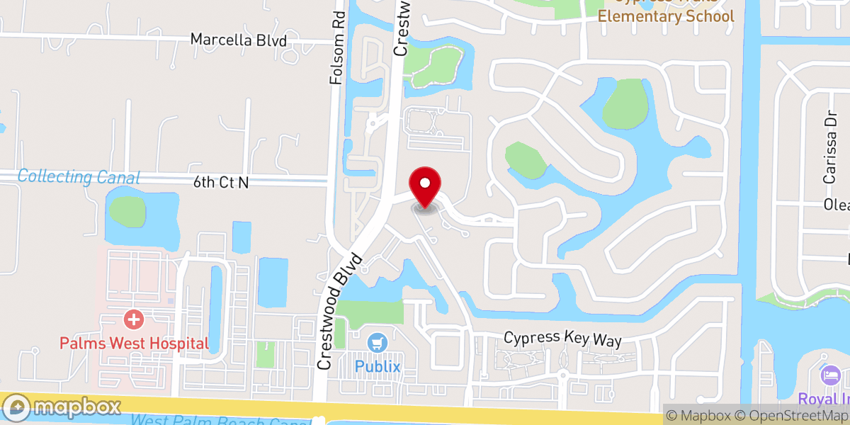 Map showing location of Crestwood Baptist Church