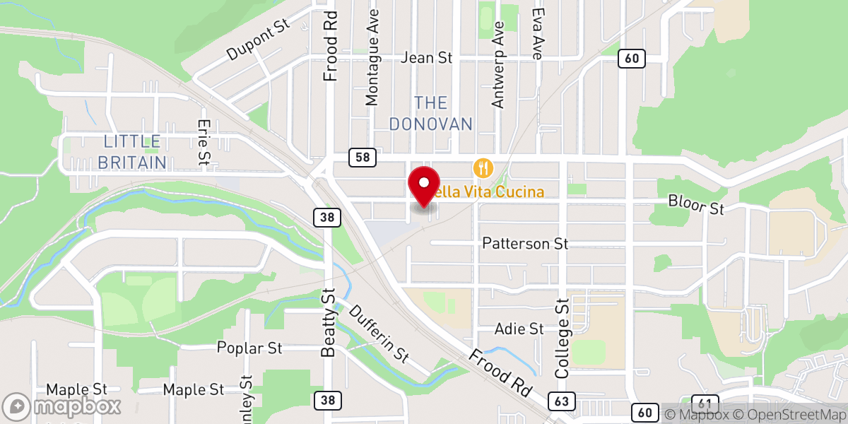 Map showing location of Berean Baptist Church