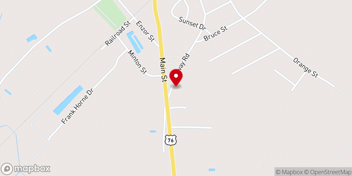 Map showing location of Sandy Grove Baptist Church
