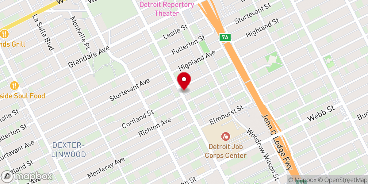 Map showing location of Christ Resurrection Missionary Baptist Church