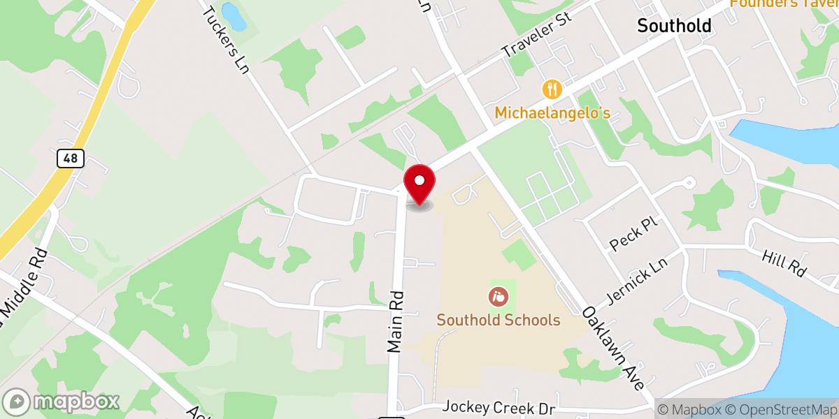 Map showing location of Unitarian Universalists of Southold