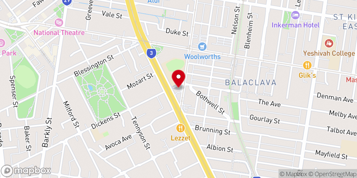 Map showing location of Anglican Parish of Balaclava and Elwood
