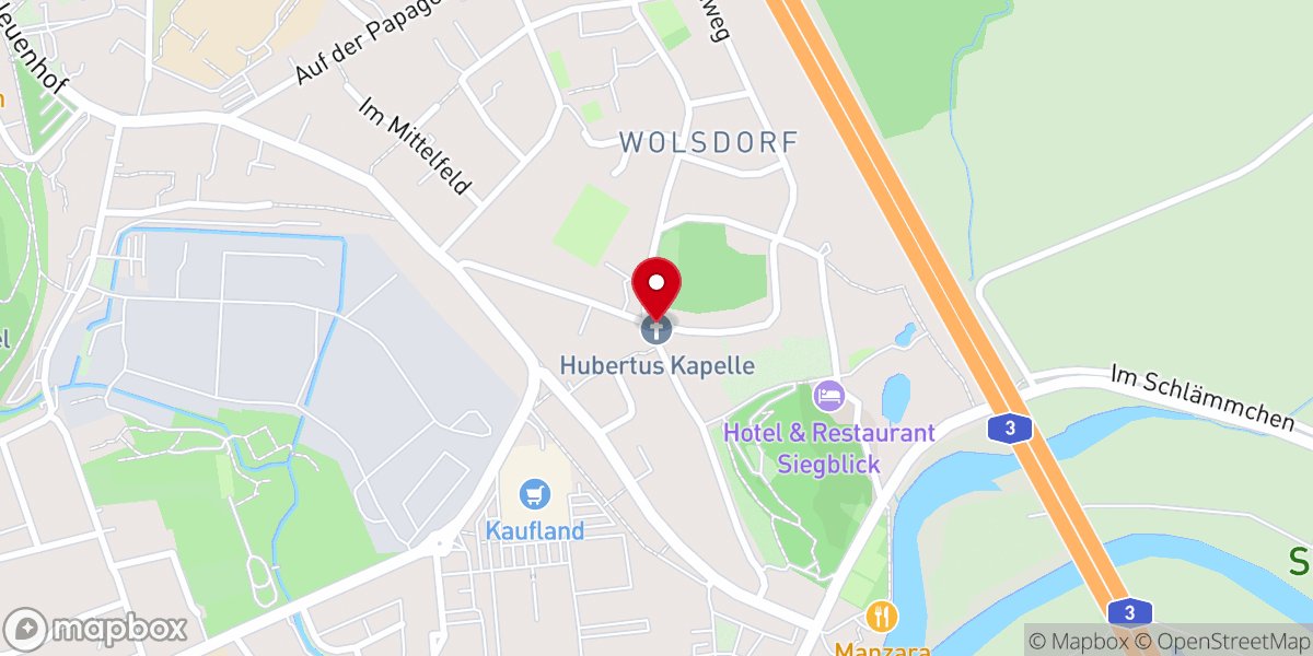 Map showing location of Hubertus-Kapelle (Wolsdorf)