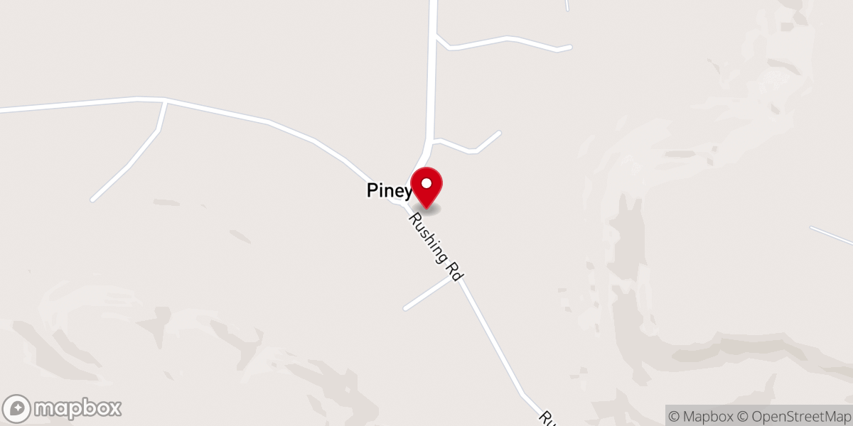 Map showing location of Rushing Church