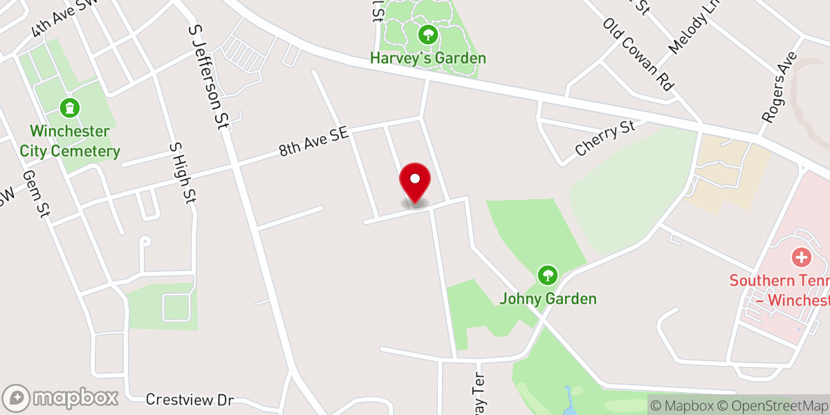 Map showing location of Center Grove Winchester Spgs
